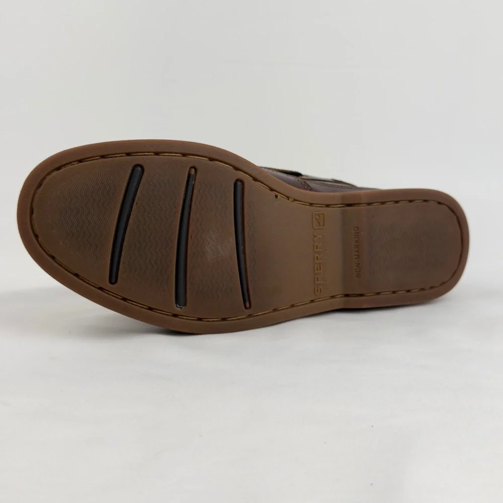 Brown Leather Boat Shoes Classic Moc Toe Sz 10.5M Sperry Top-Sider Coastal Prep
